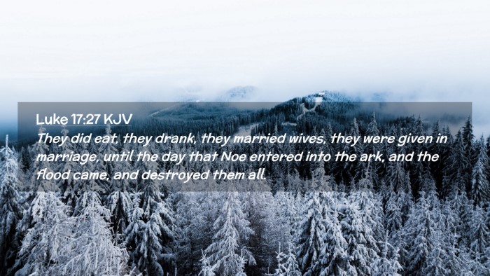 Picture 02 - Luke 17:27 KJV Desktop Wallpaper - They did eat, they drank, they married wives, - Desktop Bible Verse Wallpaper