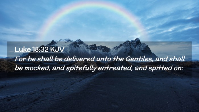 Picture 02 - Luke 18:32 KJV Desktop Wallpaper - For he shall be delivered unto the Gentiles, and - Desktop Bible Verse Wallpaper