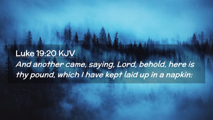 Picture 02 - Luke 19:20 KJV Desktop Wallpaper - And another came, saying, Lord, behold, here is - Desktop Bible Verse Wallpaper