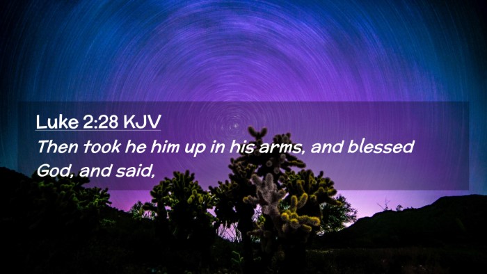 Picture 02 - Luke 2:28 KJV Desktop Wallpaper - Then took he him up in his arms, and blessed God, - Desktop Bible Verse Wallpaper
