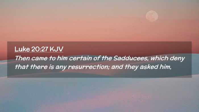Picture 02 - Luke 20:27 KJV Desktop Wallpaper - Then came to him certain of the Sadducees, which - Desktop Bible Verse Wallpaper