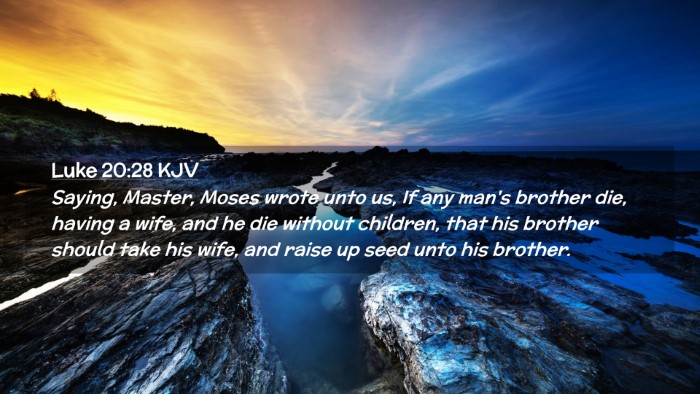 Picture 02 - Luke 20:28 KJV Desktop Wallpaper - Saying, Master, Moses wrote unto us, If any man's - Desktop Bible Verse Wallpaper