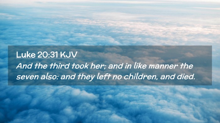 Picture 02 - Luke 20:31 KJV Desktop Wallpaper - And the third took her; and in like manner the - Desktop Bible Verse Wallpaper
