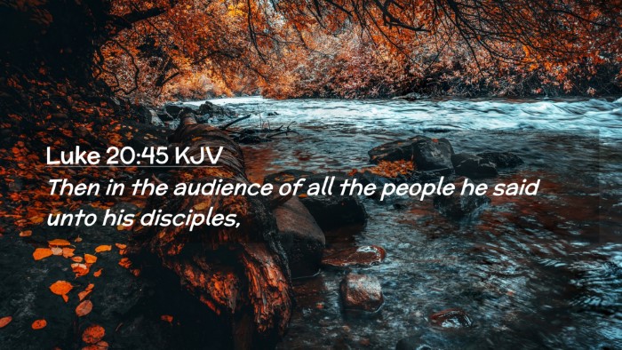 Picture 02 - Luke 20:45 KJV Desktop Wallpaper - Then in the audience of all the people he said - Desktop Bible Verse Wallpaper