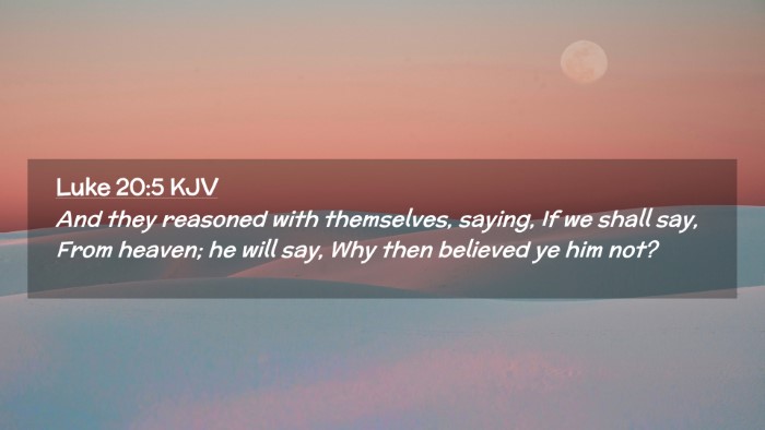 Picture 02 - Luke 20:5 KJV Desktop Wallpaper - And they reasoned with themselves, saying, If we - Desktop Bible Verse Wallpaper