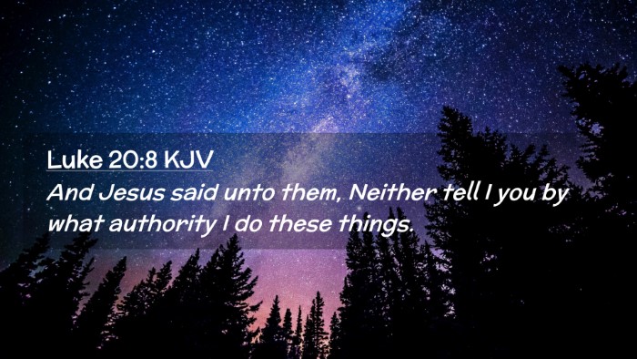 Picture 02 - Luke 20:8 KJV Desktop Wallpaper - And Jesus said unto them, Neither tell I you by - Desktop Bible Verse Wallpaper