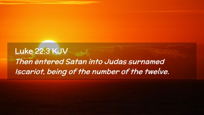 Picture 02 - Luke 22:3 KJV Desktop Wallpaper - Then entered Satan into Judas surnamed Iscariot, - Desktop Bible Verse Wallpaper