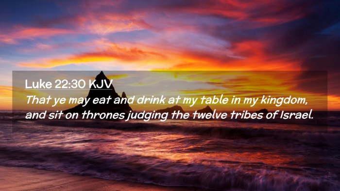 Picture 02 - Luke 22:30 KJV Desktop Wallpaper - That ye may eat and drink at my table in my - Desktop Bible Verse Wallpaper
