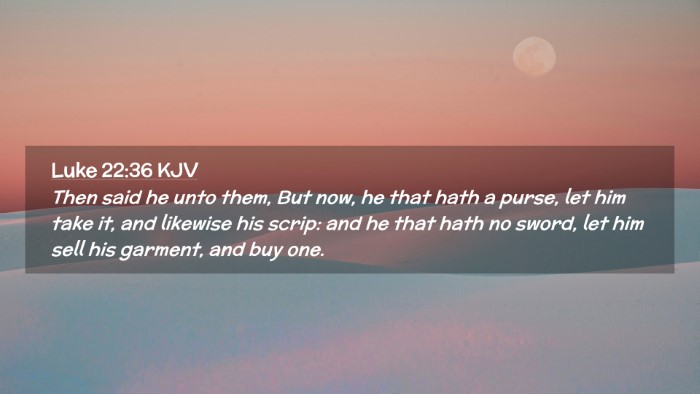 Picture 02 - Luke 22:36 KJV Desktop Wallpaper - Then said he unto them, But now, he that hath a - Desktop Bible Verse Wallpaper