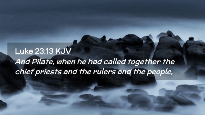 Picture 02 - Luke 23:13 KJV Desktop Wallpaper - And Pilate, when he had called together the chief - Desktop Bible Verse Wallpaper