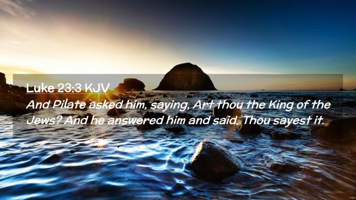 Picture 02 - Luke 23:3 KJV Desktop Wallpaper - And Pilate asked him, saying, Art thou the King - Desktop Bible Verse Wallpaper
