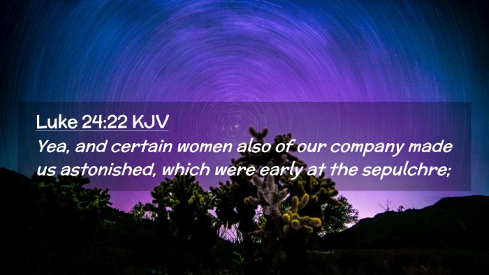 Picture 02 - Luke 24:22 KJV Desktop Wallpaper - Yea, and certain women also of our company made - Desktop Bible Verse Wallpaper