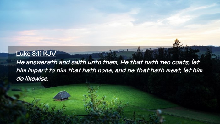 Picture 02 - Luke 3:11 KJV Desktop Wallpaper - He answereth and saith unto them, He that hath - Desktop Bible Verse Wallpaper