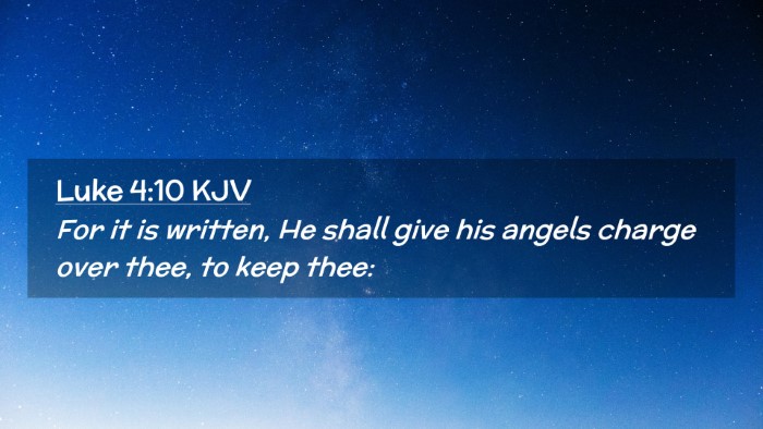 Picture 02 - Luke 4:10 KJV Desktop Wallpaper - For it is written, He shall give his angels - Desktop Bible Verse Wallpaper