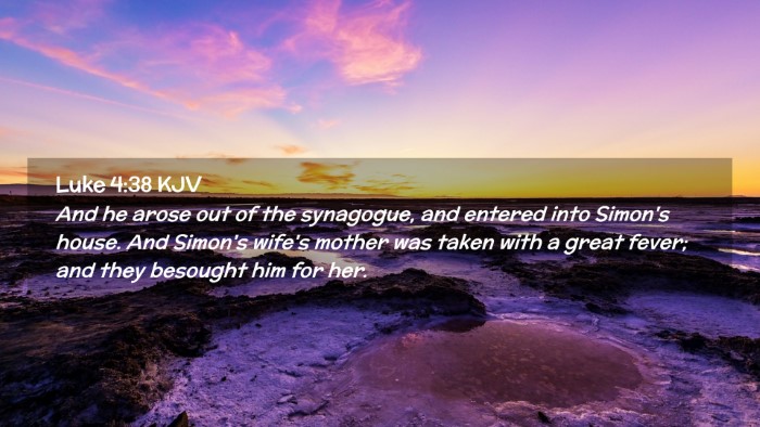 Picture 02 - Luke 4:38 KJV Desktop Wallpaper - And he arose out of the synagogue, and entered - Desktop Bible Verse Wallpaper