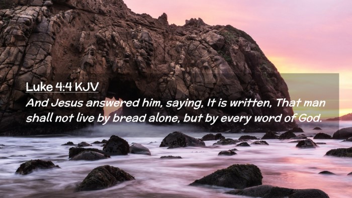Picture 02 - Luke 4:4 KJV Desktop Wallpaper - And Jesus answered him, saying, It is written, - Desktop Bible Verse Wallpaper