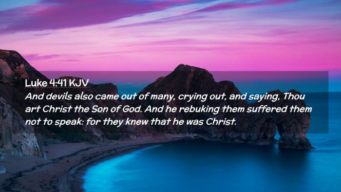 Picture 02 - Luke 4:41 KJV Desktop Wallpaper - And devils also came out of many, crying out, and - Desktop Bible Verse Wallpaper