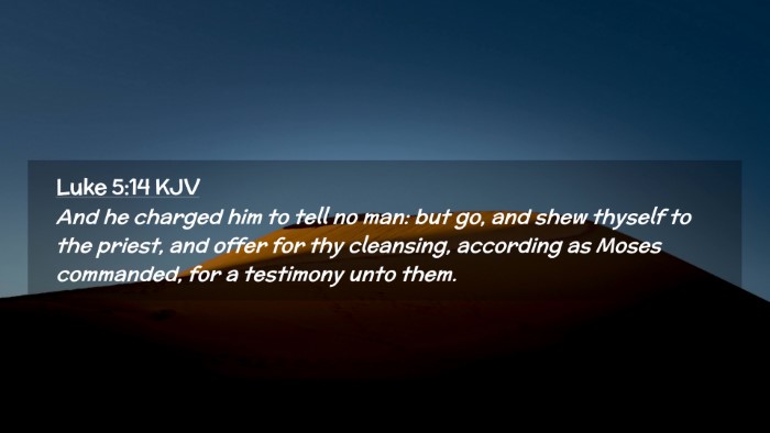 Picture 02 - Luke 5:14 KJV Desktop Wallpaper - And he charged him to tell no man: but go, and - Desktop Bible Verse Wallpaper