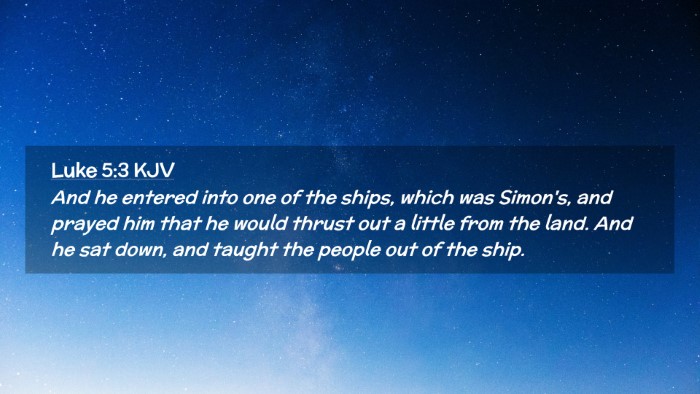 Picture 02 - Luke 5:3 KJV Desktop Wallpaper - And he entered into one of the ships, which was - Desktop Bible Verse Wallpaper