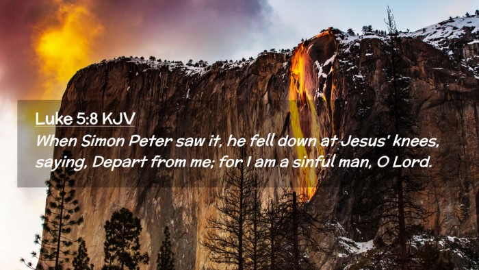 Picture 02 - Luke 5:8 KJV Desktop Wallpaper - When Simon Peter saw it, he fell down at Jesus' - Desktop Bible Verse Wallpaper