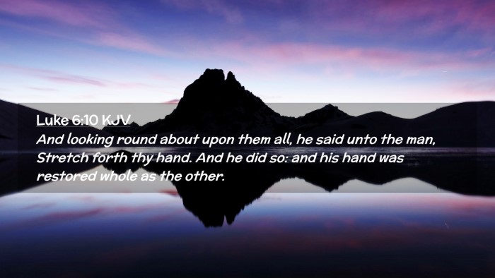 Picture 02 - Luke 6:10 KJV Desktop Wallpaper - And looking round about upon them all, he said - Desktop Bible Verse Wallpaper