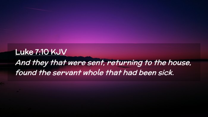 Picture 02 - Luke 7:10 KJV Desktop Wallpaper - And they that were sent, returning to the house, - Desktop Bible Verse Wallpaper