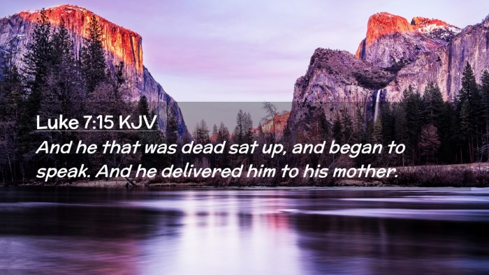 Picture 02 - Luke 7:15 KJV Desktop Wallpaper - And he that was dead sat up, and began to speak. - Desktop Bible Verse Wallpaper