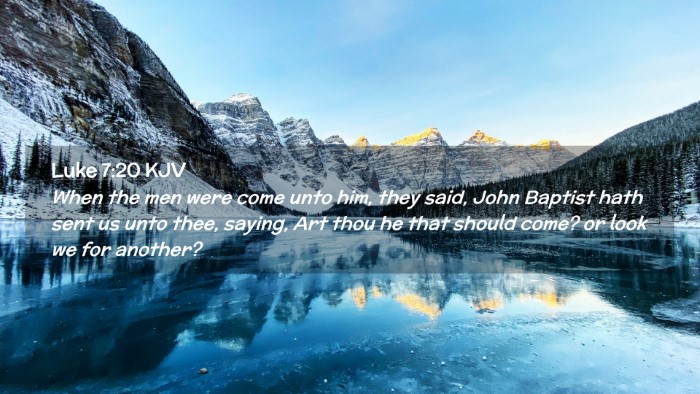Picture 02 - Luke 7:20 KJV Desktop Wallpaper - When the men were come unto him, they said, John - Desktop Bible Verse Wallpaper