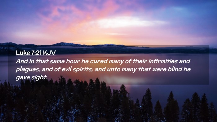 Picture 02 - Luke 7:21 KJV Desktop Wallpaper - And in that same hour he cured many of their - Desktop Bible Verse Wallpaper