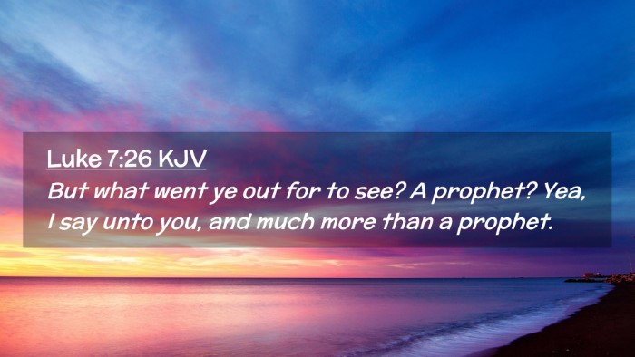 Picture 02 - Luke 7:26 KJV Desktop Wallpaper - But what went ye out for to see? A prophet? Yea, - Desktop Bible Verse Wallpaper