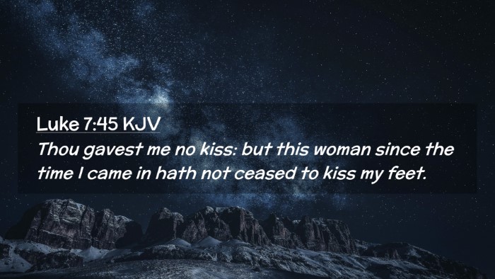 Picture 02 - Luke 7:45 KJV Desktop Wallpaper - Thou gavest me no kiss: but this woman since the - Desktop Bible Verse Wallpaper