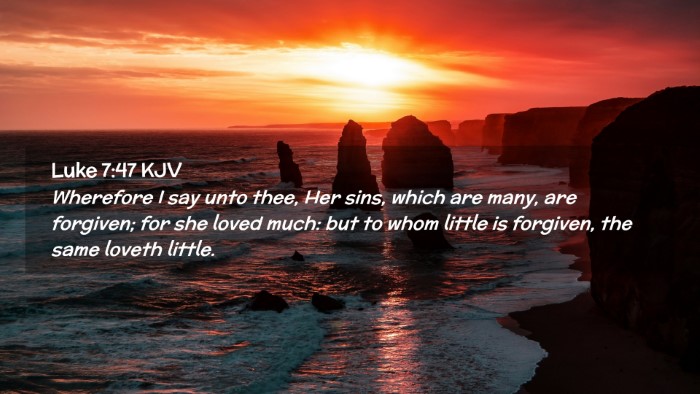 Picture 02 - Luke 7:47 KJV Desktop Wallpaper - Wherefore I say unto thee, Her sins, which are - Desktop Bible Verse Wallpaper