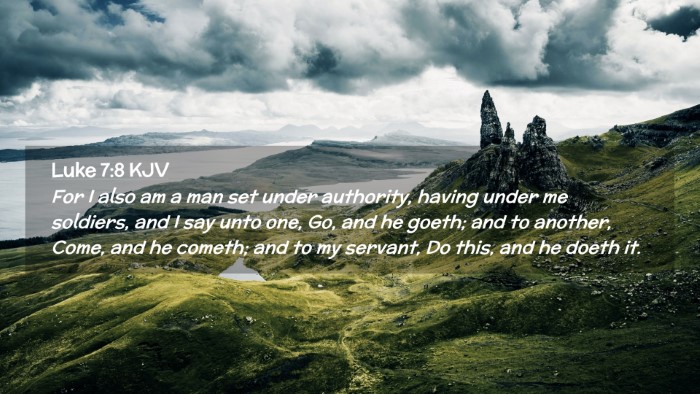 Picture 02 - Luke 7:8 KJV Desktop Wallpaper - For I also am a man set under authority, having - Desktop Bible Verse Wallpaper