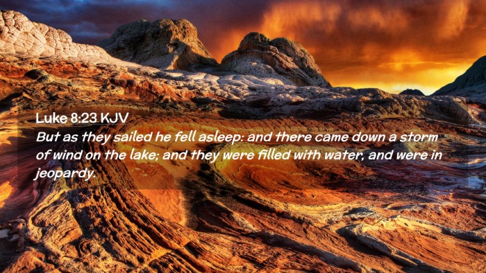 Picture 02 - Luke 8:23 KJV Desktop Wallpaper - But as they sailed he fell asleep: and there came - Desktop Bible Verse Wallpaper