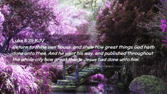 Picture 02 - Luke 8:39 KJV Desktop Wallpaper - Return to thine own house, and shew how great - Desktop Bible Verse Wallpaper