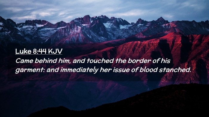 Picture 02 - Luke 8:44 KJV Desktop Wallpaper - Came behind him, and touched the border of his - Desktop Bible Verse Wallpaper