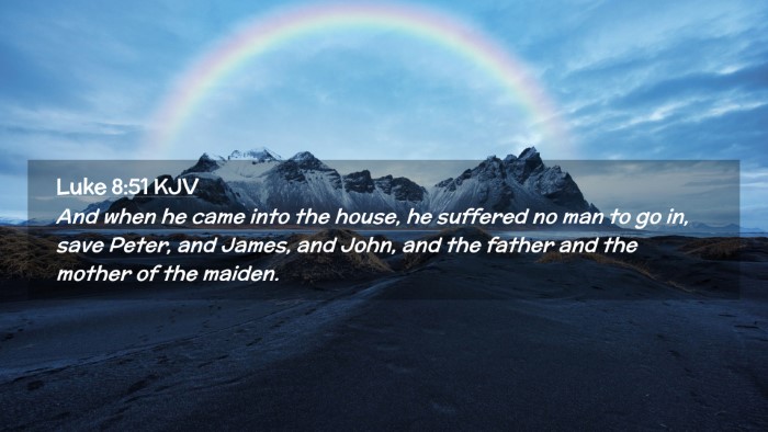 Picture 02 - Luke 8:51 KJV Desktop Wallpaper - And when he came into the house, he suffered no - Desktop Bible Verse Wallpaper