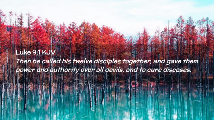 Picture 02 - Luke 9:1 KJV Desktop Wallpaper - Then he called his twelve disciples together, and - Desktop Bible Verse Wallpaper