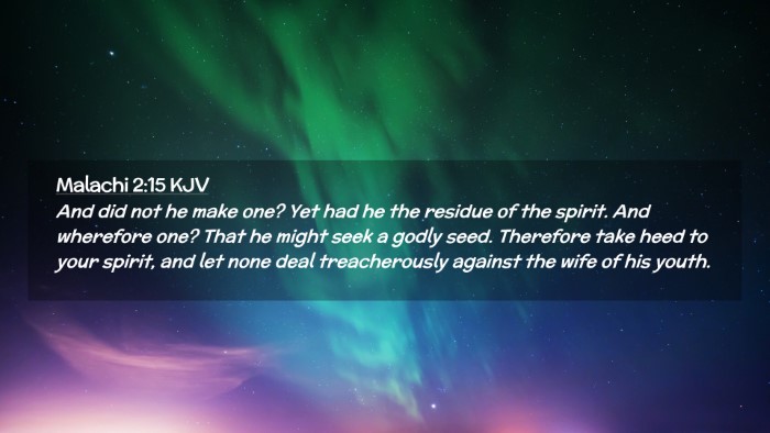 Picture 02 - Malachi 2:15 KJV Desktop Wallpaper - And did not he make one? Yet had he the residue - Desktop Bible Verse Wallpaper