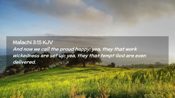Picture 02 - Malachi 3:15 KJV Desktop Wallpaper - And now we call the proud happy; yea, they that - Desktop Bible Verse Wallpaper