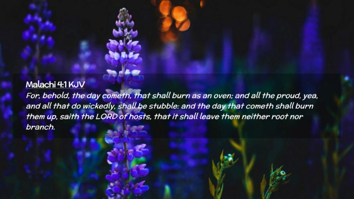 Picture 02 - Malachi 4:1 KJV Desktop Wallpaper - For, behold, the day cometh, that shall burn as - Desktop Bible Verse Wallpaper