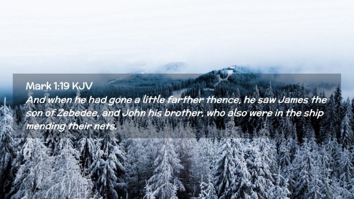 Picture 02 - Mark 1:19 KJV Desktop Wallpaper - And when he had gone a little farther thence, he - Desktop Bible Verse Wallpaper