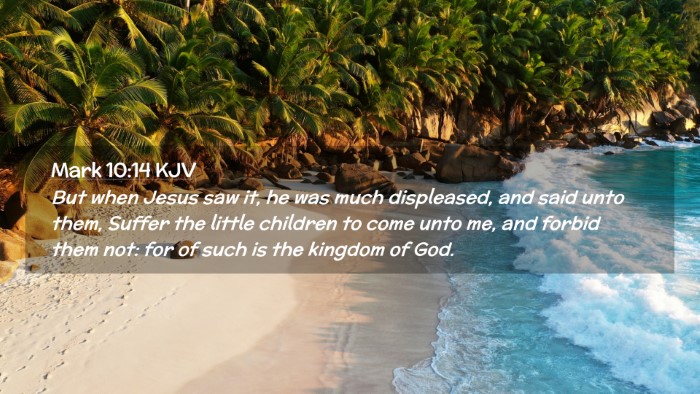 Picture 02 - Mark 10:14 KJV Desktop Wallpaper - But when Jesus saw it, he was much displeased, - Desktop Bible Verse Wallpaper
