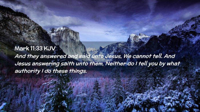 Picture 02 - Mark 11:33 KJV Desktop Wallpaper - And they answered and said unto Jesus, We cannot - Desktop Bible Verse Wallpaper