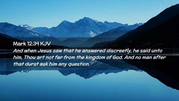 Picture 02 - Mark 12:34 KJV Desktop Wallpaper - And when Jesus saw that he answered discreetly, - Desktop Bible Verse Wallpaper