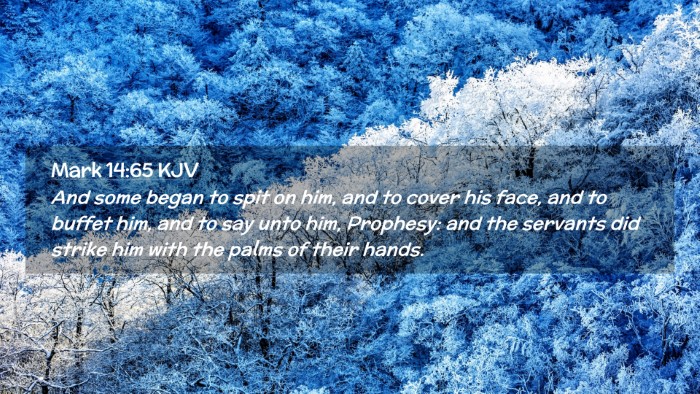 Picture 02 - Mark 14:65 KJV Desktop Wallpaper - And some began to spit on him, and to cover his - Desktop Bible Verse Wallpaper