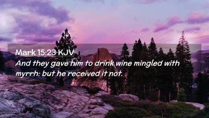 Picture 02 - Mark 15:23 KJV Desktop Wallpaper - And they gave him to drink wine mingled with - Desktop Bible Verse Wallpaper