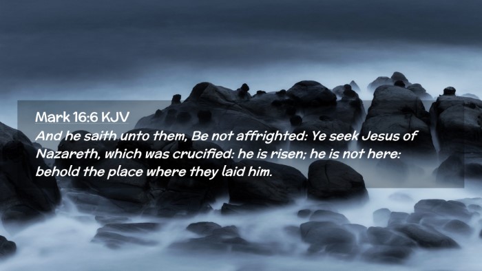 Picture 02 - Mark 16:6 KJV Desktop Wallpaper - And he saith unto them, Be not affrighted: Ye - Desktop Bible Verse Wallpaper