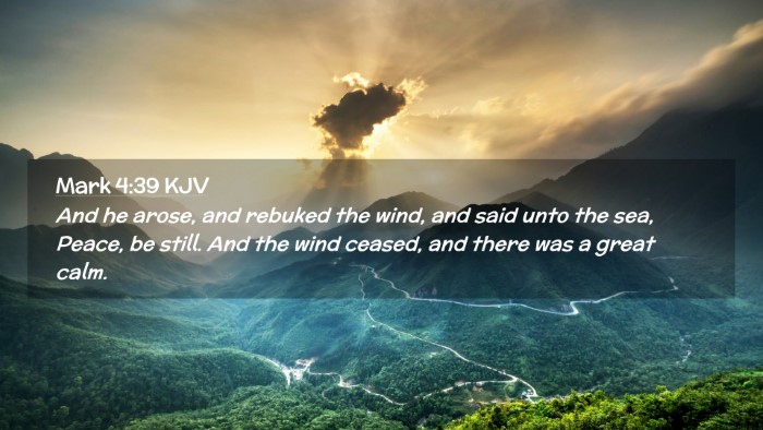 Picture 02 - Mark 4:39 KJV Desktop Wallpaper - And he arose, and rebuked the wind, and said unto - Desktop Bible Verse Wallpaper