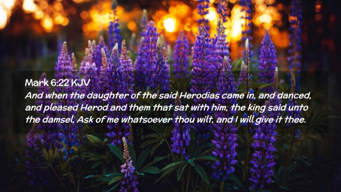 Picture 02 - Mark 6:22 KJV Desktop Wallpaper - And when the daughter of the said Herodias came - Desktop Bible Verse Wallpaper